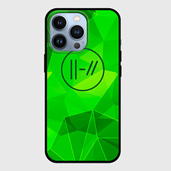 Чехол для iPhone 13 Pro Twenty One Pilots green poly, цвет: 3D-черный