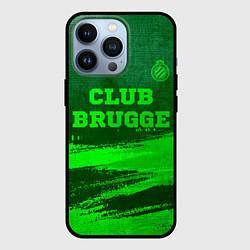Чехол для iPhone 13 Pro Club Brugge - green gradient посередине, цвет: 3D-черный