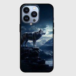 Чехол для iPhone 13 Pro Волк на утренней горе, цвет: 3D-черный