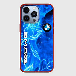 Чехол для iPhone 13 Pro BMW flower flame, цвет: 3D-красный