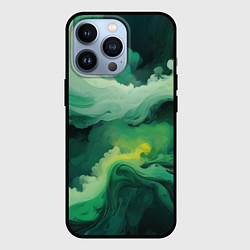 Чехол для iPhone 13 Pro Изумрудные волны, цвет: 3D-черный