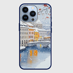 Чехол для iPhone 13 Pro Заснеженный Санкт-Петербург, цвет: 3D-тёмно-синий