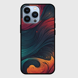 Чехол для iPhone 13 Pro Эбру теплая абстракция, цвет: 3D-черный