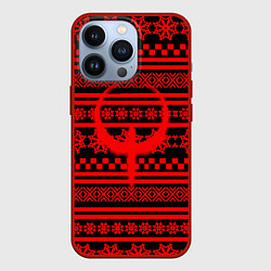 Чехол для iPhone 13 Pro Quake winter pattern, цвет: 3D-красный