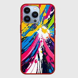 Чехол для iPhone 13 Pro Красочная абстракция - экспрессионизм, цвет: 3D-красный
