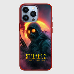 Чехол для iPhone 13 Pro Stalker 2 радиоактивный фон, цвет: 3D-красный