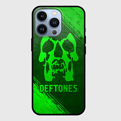 Чехол для iPhone 13 Pro Deftones - green gradient, цвет: 3D-черный