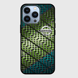 Чехол для iPhone 13 Pro Nissan авто текстура узор, цвет: 3D-черный