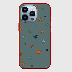 Чехол для iPhone 13 Pro Нарисованные звезды, цвет: 3D-красный