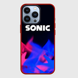 Чехол для iPhone 13 Pro Sonic neon flame, цвет: 3D-красный