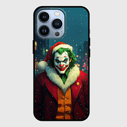 Чехол для iPhone 13 Pro Джокер в новогоднем костюме, цвет: 3D-черный