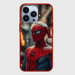 Чехол для iPhone 13 Pro New year Spider-man, цвет: 3D-красный