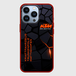 Чехол для iPhone 13 Pro KTM - плиты с эффектом свечения, цвет: 3D-красный