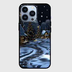 Чехол для iPhone 13 Pro Ночной новогодний город, цвет: 3D-черный