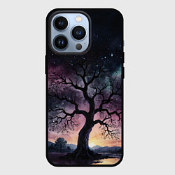 Чехол для iPhone 13 Pro Дерево под звездами, цвет: 3D-черный