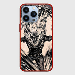 Чехол для iPhone 13 Pro Ghost Rider, цвет: 3D-красный