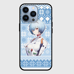 Чехол для iPhone 13 Pro Rei christmas sweater Evangelion, цвет: 3D-черный