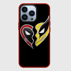 Чехол для iPhone 13 Pro Deadpool and Wolverine best friends, цвет: 3D-красный