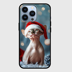 Чехол для iPhone 13 Pro Новогодняя кошка сфинкс, цвет: 3D-черный