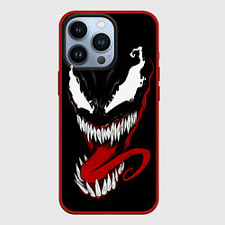 Чехол для iPhone 13 Pro Морда Венома с языком, цвет: 3D-красный