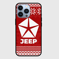 Чехол для iPhone 13 Pro Новогодний Jeep, цвет: 3D-черный