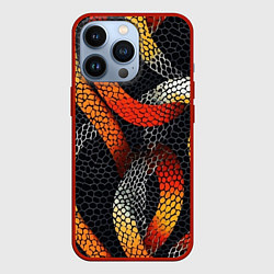 Чехол для iPhone 13 Pro В змеях, цвет: 3D-красный