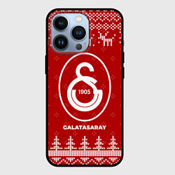 Чехол для iPhone 13 Pro Новогодний Galatasaray с оленями, цвет: 3D-черный