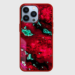 Чехол для iPhone 13 Pro Абстракция красно-голубая, цвет: 3D-красный