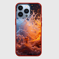 Чехол для iPhone 13 Pro Брызги воды и огня, цвет: 3D-красный