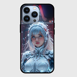 Чехол для iPhone 13 Pro Зимняя девушка в кибер костюме, цвет: 3D-черный