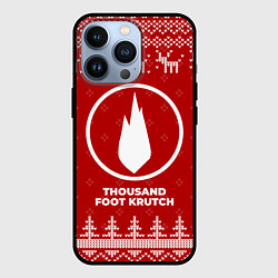 Чехол для iPhone 13 Pro Новогодний Thousand Foot Krutch с оленями, цвет: 3D-черный