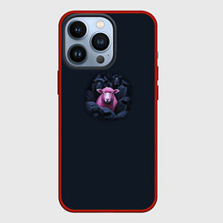 Чехол для iPhone 13 Pro Розовая овца среди черных овец, цвет: 3D-красный