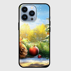 Чехол для iPhone 13 Pro Солнечный новый год, цвет: 3D-черный
