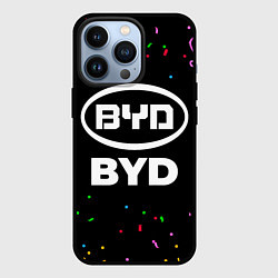 Чехол для iPhone 13 Pro BYD конфети, цвет: 3D-черный