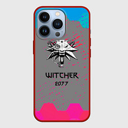 Чехол для iPhone 13 Pro Cyberpunk 2077 x ведьмак соты, цвет: 3D-красный