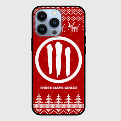 Чехол для iPhone 13 Pro Новогодний Three Days Grace с оленями, цвет: 3D-черный