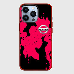 Чехол для iPhone 13 Pro Nissan fire pink, цвет: 3D-красный