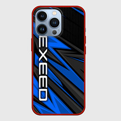 Чехол для iPhone 13 Pro Exeed - синяя абстракция, цвет: 3D-красный