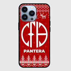 Чехол для iPhone 13 Pro Новогодний Pantera с оленями, цвет: 3D-черный