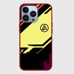 Чехол для iPhone 13 Pro Linkin park geometry steel, цвет: 3D-красный