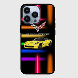 Чехол для iPhone 13 Pro Chevrolet Corvette - racing team, цвет: 3D-черный