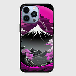 Чехол для iPhone 13 Pro Япония природа в коллаже, цвет: 3D-черный