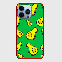 Чехол для iPhone 13 Pro Зеленый авокадо, цвет: 3D-красный