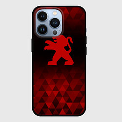 Чехол для iPhone 13 Pro Peugeot red poly, цвет: 3D-черный