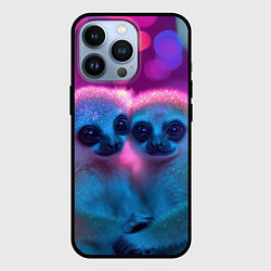 Чехол для iPhone 13 Pro Влюбленные лемуры 14 февраля, цвет: 3D-черный