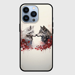 Чехол для iPhone 13 Pro Wolfs love, цвет: 3D-черный