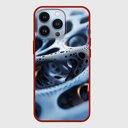 Чехол для iPhone 13 Pro Текстура объемных сот, цвет: 3D-красный