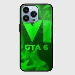 Чехол для iPhone 13 Pro GTA 6 - green gradient, цвет: 3D-черный