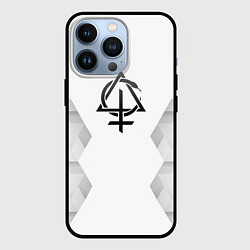 Чехол для iPhone 13 Pro Behemoth white poly, цвет: 3D-черный