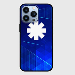 Чехол для iPhone 13 Pro Red Hot Chili Peppers blue poly, цвет: 3D-черный